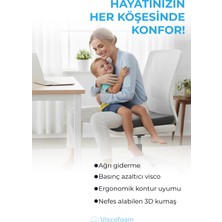 Viscofoam Ortopedik Visco Kare Oturma Minderi Kuyruk Sokumu Destekli Ergonomik Koltuk Minderi - Siyah