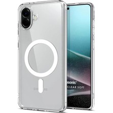 Microsonic Samsung Galaxy A08 ile Uyumlu Kılıf Magsafe Clear Sararmaz Şeffaf