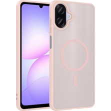 Microsonic Samsung Galaxy A08 ile Uyumlu Kılıf Magsmoke Neo Pembe