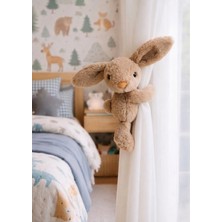 Furkan Toys Sarılan & Kucaklayan Peluş Tavşan Figürlü Oyuncak Perde Toplayıcı, Beşik Puset Çanta Aksesuarı
