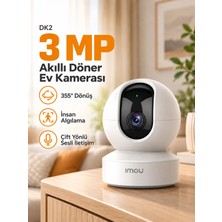 Imou 3 MP İç Ortam PT Kamera Beyaz Renk, 8x Zoom ve Gece Görüşü Özellikleriyle Güvenlik Sağlar  (Dk2) IPC-DK2-3H1W