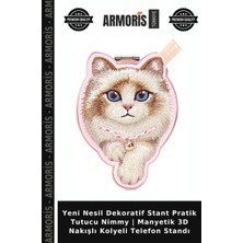 Armoris Yeni Nesil Dekoratif Stant Pratik Tutucu Nimmy | Manyetik 3D Nakışlı Kolyeli Telefon Standı
