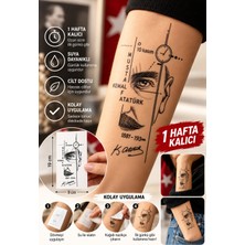 BP Tattoo Atatürk Temalı Geçici Dövme - Suya Dayanıklı, Gerçekçi Atatürk Dövmesi