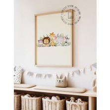 Des Vu Print Sevimli Hayvanlar Posteri, Çerçevesiz Çocuk Odası Posteri