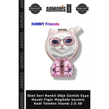 Armoris Özel Seri Renkli Obje Günlük Eşya Havalı Figür Magsafe Uyumlu Kedi Telefon Standı 2.0 3D
