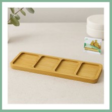 Bşk Virgo 4 Bölmeli Dikdörtgen Bambu Servis Tepsisi 32.8X10X1.4 cm BSK2026