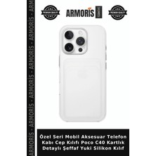Armoris Özel Seri Mobil Aksesuar Telefon Kabı Cep Kılıfı Poco C40 Kartlık Detaylı Şeffaf Yuki Silikon Kılıf