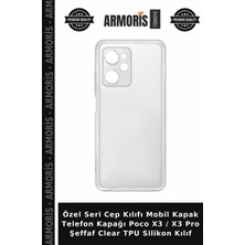 Armoris Özel Seri Cep Kılıfı Mobil Kapak Telefon Kapağı Poco X3 / X3 Pro Şeffaf Clear Tpu Silikon Kılıf