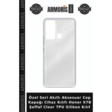 Armoris Özel Seri Akıllı Aksesuar Cep Kapağı Cihaz Kılıfı Honor X7B Şeffaf Clear Tpu Silikon Kılıf