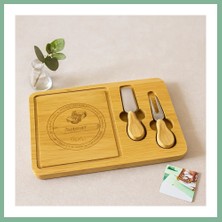 Bşk Virgo Bambu Peynir Sunum Panosu 19X29 cm - Ahşap Saplı Bıçaklı BSK2026