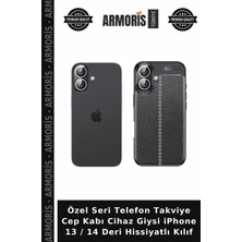 Armoris Özel Seri Telefon Takviye Cep Kabı Cihaz Giysi iPhone 13 / 14 Deri Hissiyatlı Kılıf
