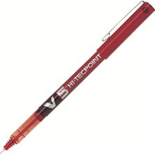 Pilot V5 Hi-Tecpoint Kırmızı Kalem 0.5 mm 1 Adet Parlak ve Canlı Renkli Yazım Deneyimi