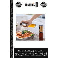 Armoris Mutfak Zeytinyağı Sirke Sos Yağdanlık Sprey Başlıklı Şeffaf 100 ml Tezgah Üstü Sıvı Saklama Yağlık