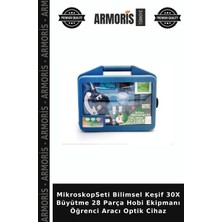 Armoris Mikroskopseti Bilimsel Keşif 30X Büyütme 28 Parça Hobi Ekipmanı Öğrenci Aracı Optik Cihaz