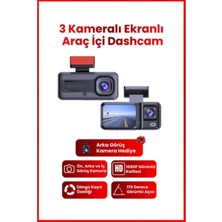Ventus Araç Içi Hd Kamera 3 Kameralı Wifi Özellikli 1080P Full Hd Gece Görüşlü G-Sensör Dashcam HSV-360