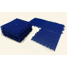 Bademler Halı Mavi Renk Plastik Geçmeli Islak Zemin Yer Izgarası 10 Adet 25x25 cm