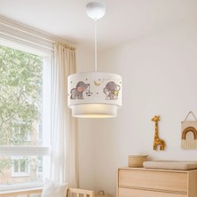 Homing Kids Fil Desenli Çocuk Odası Sarkıt Beyaz Kumaş