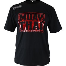 Dragondo TX8523 Muaythai Tişört Parlak Kırmızı Baskılı Muay Thai Tişörtü