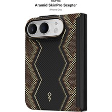 iPhone Duo Uyumlu Kılıf M-Safe Özellikli Raptic Aramid Skinpro Scepter Serisi Karbon Kapak Siyah