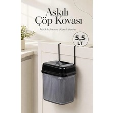 Okyanus Home Çok Amaçlı Askılı Çöp Kovası 5,5 L Plastik Malzeme ile Pratik Kullanım