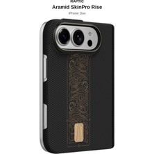 iPhone Duo Kılıf M-Safeli Raptic Aramid Skinpro Rise 24 Ayar Altın Kaplamalı Karbon Kapak Siyah