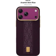 iPhone 18 Pro Kılıf M-Safeli Raptic Aramid Skin Rise Serisi 24 Ayar Altın Kaplamalı Karbon Kapak Mor