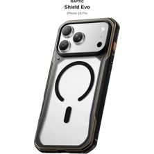 iPhone 18 Pro Uyumlu Kılıf M-Safe Şarj Özellikli Raptic Shield Evo Serisi Airbagli Kapak Siyah
