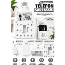 Güzelyüz Avm Telefon Şarj Askısı Priz Üstü Kullanım Duvar Tipi Telefon Tutucu Şarj Standı Organizer Düzenleyici Aparat