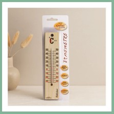 Bşk Virgo Ahşap Oda Termometresi 4 x 18.8 cm (Iç/dış) - Cıva ve Kurşun Içermez BSK2026