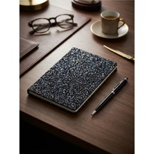 Adalinhome Lizy Luxury Simli A5 Çizgili Defter ve Tükenmez Kalem Hediye Seti (112 Yaprak)