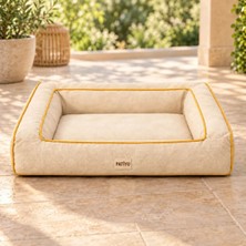 Patiyu Kedi Köpek Yatağı Sofa Bed - Kiremit · Krem