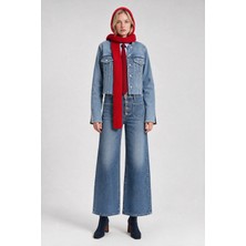 Denim Trip Straight Ankle Fit Orta Indigo Kadın Jean Pantolon
