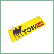 Bşk Virgo Yok Deve Yazılı Sarı Dekor Plaka Vantuzlu Cam Süsü 22X7.5CM BSK2026