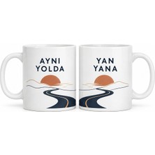 Ny Joy Aynı Yolda Yan Yana 2'li Porselen Kupa Seti - Model 288