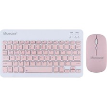 Grand Concept Store Bluetooth Kablosuz Klavye ve Mouse Seti Şarj Edilebilir Pembe Klavye Fare Takımı