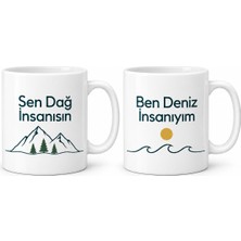 Ny Joy Dağ Insanı ve Deniz Insanı 2'li Porselen Kupa Seti - Model 388