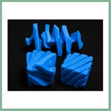 Bşk Virgo 3D Baskı Fidget Puzzle Küp - Hareketli Dönüşebilen Stres Giderici Zeka Oyuncağı, Masaüstü Fidget Küp-Mavi BSK2026