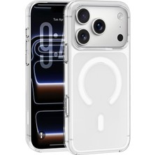 Caseonn Apple iPhone 17 Pro Kılıf Magsafe Özellikli Sararmaz Kristal Sert Mika Kapak Şeffaf