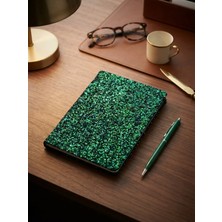 Adalinhome Lizy Luxury Simli A5 Çizgili Defter ve Tükenmez Kalem Hediye Seti (112 Yaprak)