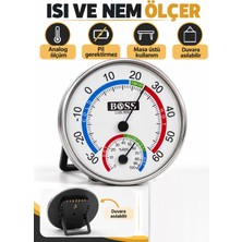 Güzelyüz Avm Analog Termometre ve Higrometre Isı Nem Ölçer Masa Üstü ve Duvar Tipi Pilsiz