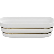 Lena EY-4840A Parlak Beyaz & Altın Tezgah Üstü Lavabo