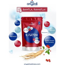 Onyedi Wellness K-Patch | Ginseng | Glukozamin | Magnezyum ve Gümüş Iyonları Içeren Ağrı Bandı, 25 Adet