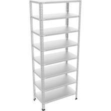 Alanraf 8 Katlı 43X93X175 cm Galvaniz Çelik Raf - Depo Arşiv Market Ofis Depo Rafı