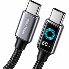 Bontec 60W Hızlı Şarj Kablosu, 3A Type-C To Type-C Hızlı Şarj ve Data Kablosu, 1.2 Metre Kablo Uzunluğu, Örgü Kablo, Esnek ve Dayanıklı Yapı