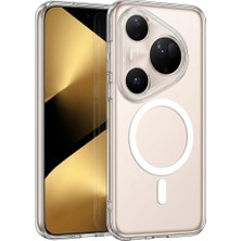 Microsonic Huawei Pura 90S Pro ile Uyumlu Kılıf Magsafe Clear Sararmaz Şeffaf