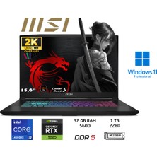 MSI Msı Katana 15 Hx B14WFK Intel Core I9 14900HX 32GB 1tb SSD RTX5060 W11 Pro 15.6"qhd 165Hz 450XTR Taşınabilir Bilgisayar Duddi