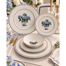Onedekor 24 Parça 6 Kişilik Vintage Hydrangea Yemek Takımı