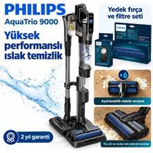 Philips 9000 Serisi Aquatrio Kablosuz Dikey Süpürge, Otomatik Temizleme ve Şarj Istasyonu​, Aquaspin Başlık, Powercyclone Aqua, XW9463/11