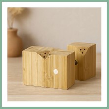 Bşk Virgo Bambu Mıknatıslı 2'li Tuzluk ve Baharatlık Seti (5x5 Cm, Y:7 Cm) BSK2026