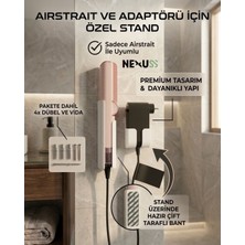 Nexuss Desıgn Airstrait Uyumlu Duvar Standı, Saç Şekillenirici Askı Aparatı, Raf Banyo Düzenleyici